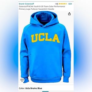 Outerstuff NCAA UCLA Youth Size Large 14/16 Pullover Sweatshirt Hoodie Blue NWT